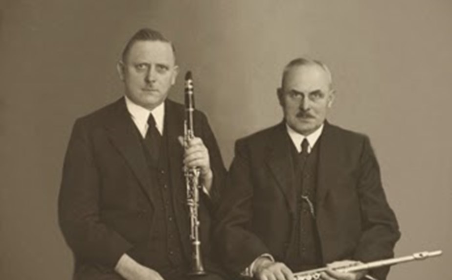 A photograph of bassoon makers Hans and Fritz Moennig