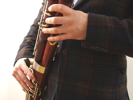 A second hand bassoon being played at Double Reed Ltd.