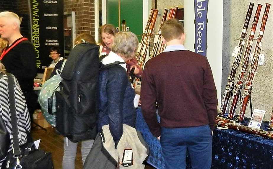 Oliver Ludlow, Director of Double Reed Ltd., at the Double Reed Ltd. exhibition stand at the Big Double Reed Day 2016
