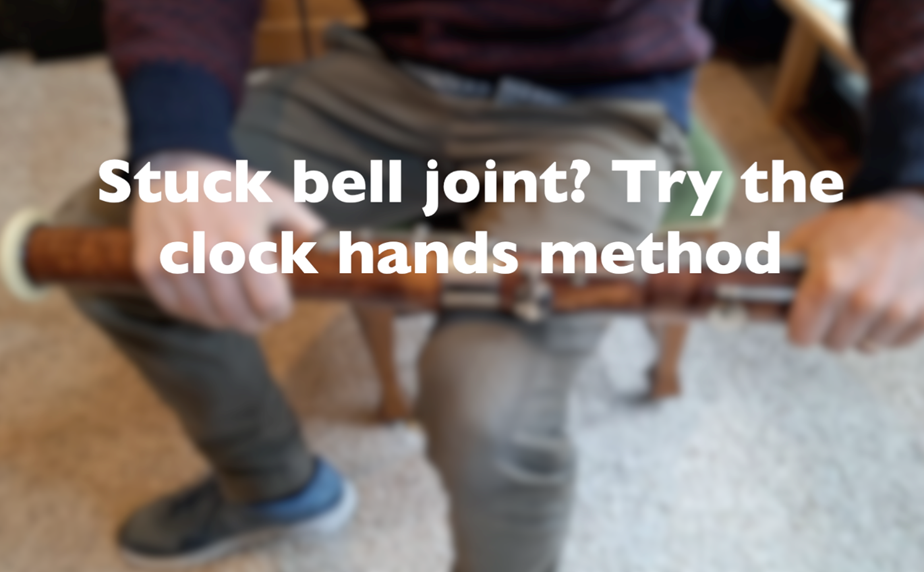 The clock hands method - loosening a stuck bassoon bell joint