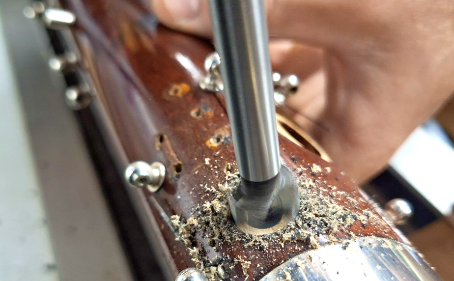 Replacing a rotten tone hole!